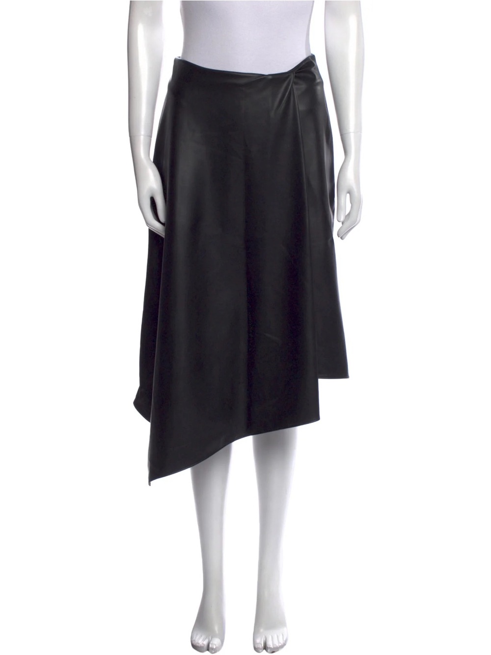 Alice + Olivia By Stacey Bendet Black Satin Assymetric Midi Slip Skirt Size 2